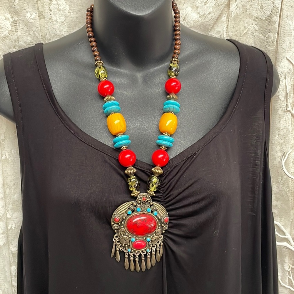Large Statement Bead Necklace